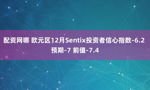 配资网哪 欧元区12月Sentix投资者信心指数-6.2 预期-7 前值-7.4
